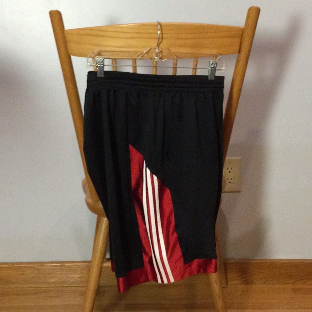 Adidas Black and Red Athletic Shorts - Picture 2 of 7
